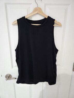 Fabletics Open Back Black Tank Top - Large